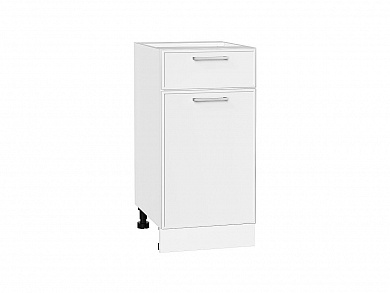 Шкаф нижний с 1-ой дверцей и ящиком Квадро 816*400*481 Белый / Белый