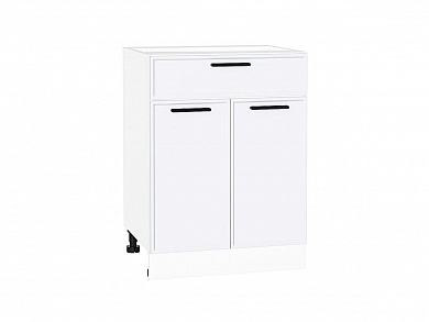 Шкаф нижний с 2-мя дверцами и ящиком Фрейм 816*600*484 White Silk / Белый