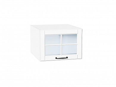 Шкаф верхний горизонтальный остекленный глубокий Дублин 358*500*574 Special White / Белый