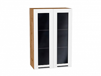 Шкаф верхний с 2-мя остекленными дверцами Глетчер 920*600*318 Айленд Силк / Дуб Вотан