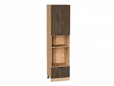 Шкаф пенал с 1-ой дверцей и ящиком под технику Флэт 2336*600*574 Brown Casella Oak 2S / Дуб Вотан
