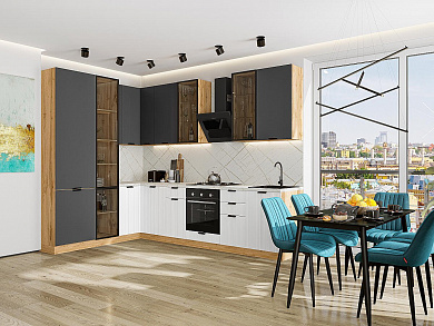 Евро Лайн-07 2340*2000/3000*600 Антрацит/Белый