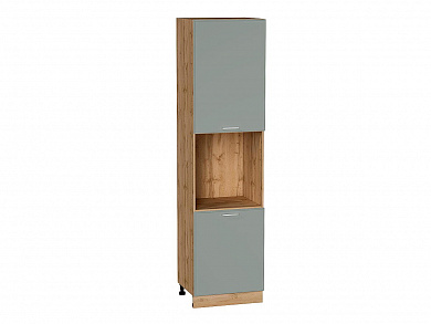 Шкаф пенал с 2-мя дверцами под технику Квадро 2336*600*577 Аквамарин / Дуб Вотан