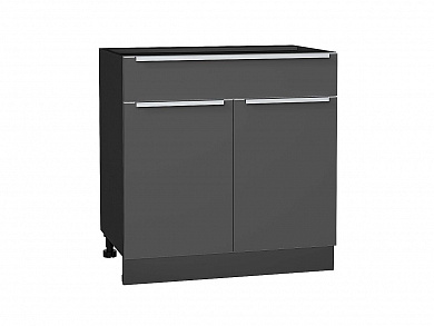 Шкаф нижний с 2-мя дверцами и ящиком Фьюжн 816*800*480 Stormy Silk / Graphite