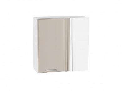 Шкаф верхний прямой угловой Квадро 716*700*345 Кашемир / Белый