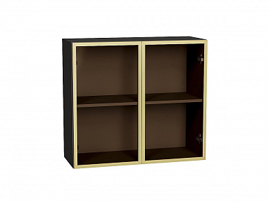 Шкаф верхний с 2-мя остекленными дверцами 716*800*322 Золотой / Graphite