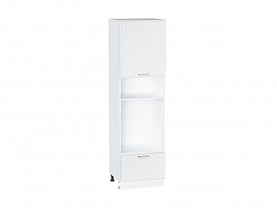 Шкаф пенал с 1-ой дверцей и ящиком под технику Квадро 2132*600*577 Белый / Белый