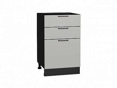 Шкаф нижний с 3-мя ящиками Флэт 816*500*478 Light Grey In 2S / Graphite