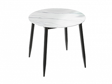 Стол Uni-Form-R.2B 800*800*750 SBlack/White Gloss Marble