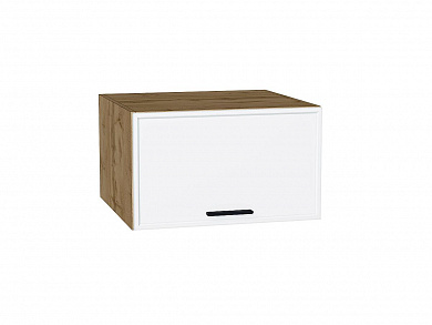 Шкаф верхний горизонтальный глубокий Фрейм 358*600*580 White Silk / Дуб Вотан