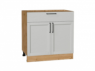 Шкаф нижний с 2-мя дверцами и ящиком Сканди 816*800*480 Grey Silkwood / Дуб Вотан