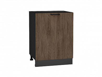Шкаф нижний с 1-ой дверцей Флэт 816*600*478 Brown Casella Oak 2S / Graphite