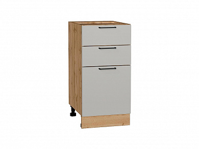 Шкаф нижний с 3-мя ящиками Флэт 816*400*478 Light Grey In 2S / Дуб Вотан