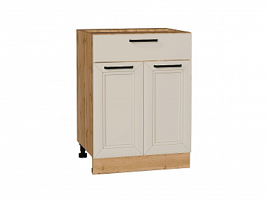 Шкаф нижний с 2-мя дверцами и ящиком Нео 816*600*480 Cream Silk / Дуб Вотан