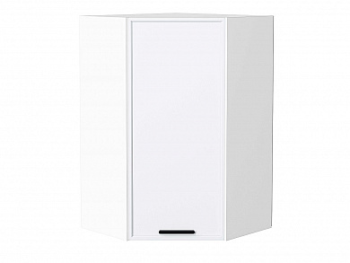 Шкаф верхний угловой Фрейм 920*600*600 White Silk / Белый