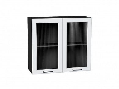 Шкаф верхний с 2-мя остекленными дверцами Барселона 716*800*324 Белый / Graphite