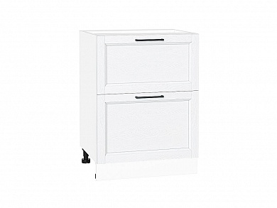 Шкаф нижний с 2-мя ящиками Сканди 816*600*480 White Silkwood / Белый