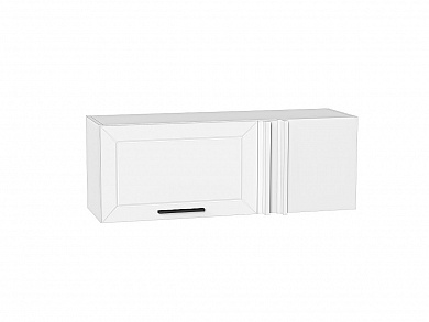 Шкаф верхний прямой угловой горизонтальный Глетчер 358*1000*350 Айленд Силк / Белый