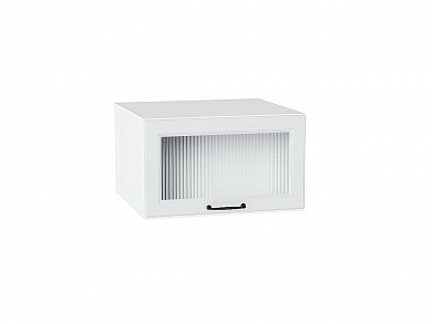 Шкаф верхний горизонтальный остекленный глубокий Ницца 358*600*574 Blanco / Белый