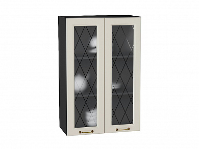 Шкаф верхний с 2-мя остекленными дверцами Ницца 920*600*318 Агат / Graphite