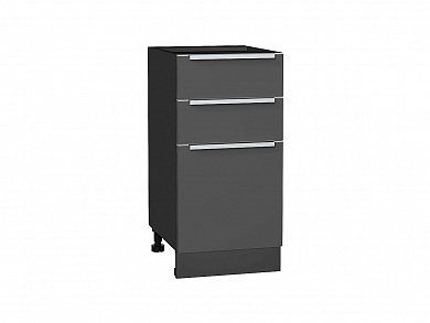 Шкаф нижний с 3-мя ящиками Фьюжн 816*400*480 Stormy Silk / Graphite