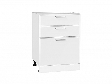 Шкаф нижний с 3-мя ящиками Квадро 816*600*481 Белый / Белый