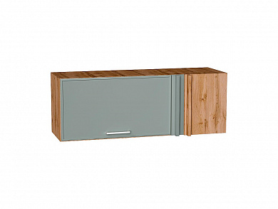 Шкаф верхний прямой угловой горизонтальный Квадро 358*1000*350 Аквамарин / Дуб Вотан
