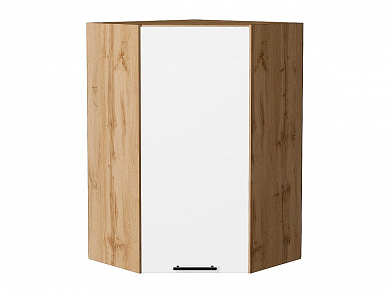 Шкаф верхний угловой Лайт 920*600*600 Special White / Дуб Вотан