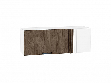 Шкаф верхний прямой угловой горизонтальный Флэт 358*1000*350 Brown Casella Oak 2S / Белый