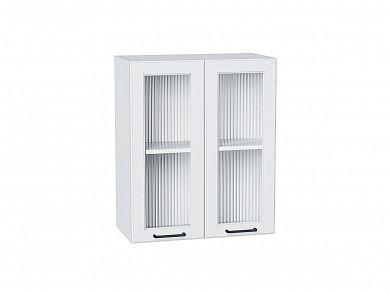 Шкаф верхний с 2-мя остекленными дверцами Барселона 716*600*324 Белый / Белый