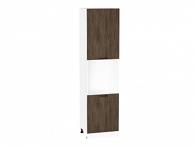 Шкаф пенал с 2-мя дверцами под технику Флэт 2336*600*574 Brown Casella Oak 2S / Белый