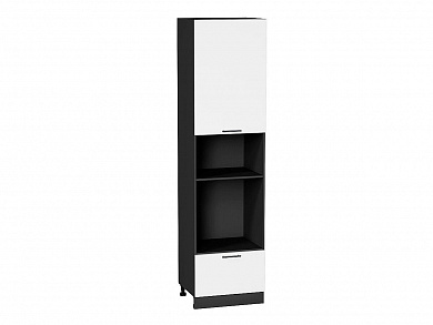 Шкаф пенал с 1-ой дверцей и ящиком под технику Лайт 2336*600*574 Special White / Graphite