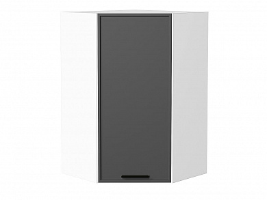 Шкаф верхний угловой Фрейм 920*600*600 Stormy Silk / Белый