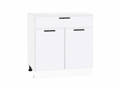 Шкаф нижний с 2-мя дверцами и ящиком Фрейм 816*800*484 White Silk / Белый