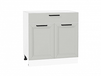 Шкаф нижний с 2-мя дверцами и ящиком Нео 816*800*480 Grey Silk / Белый