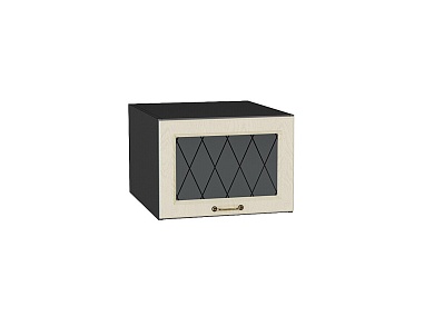 Шкаф верхний горизонтальный остекленный глубокий Ницца 358*500*574 Дуб крем / Graphite