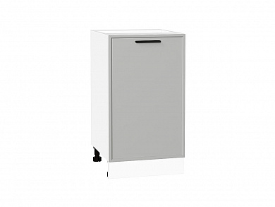 Шкаф нижний с 1-ой дверцей Фрейм 816*450*484 Grey Silk / Белый