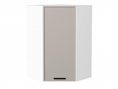 Шкаф верхний угловой Фрейм 920*600*600 Clay Silk / Белый