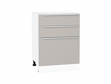 Шкаф нижний с 3-мя ящиками Фьюжн 816*600*480 Clay Silk / Белый
