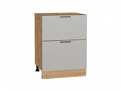 Шкаф нижний с 2-мя ящиками Флэт 816*600*478 Light Grey In 2S / Дуб Вотан