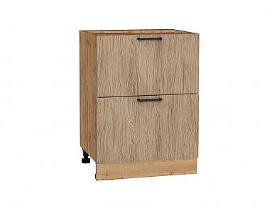 Шкаф нижний с 2-мя ящиками Флэт 816*600*478 Natural Casella Oak 2S / Дуб Вотан