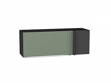 Шкаф верхний прямой угловой горизонтальный Фьюжн 358*1000*350 Silky Mint / Graphite
