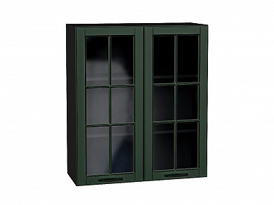 Шкаф верхний с 2-мя остекленными дверцами Дублин 920*800*318 Special Green / Graphite
