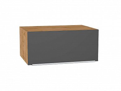 Шкаф верхний горизонтальный глубокий Фьюжн 358*800*576 Stormy Silk / Дуб Вотан