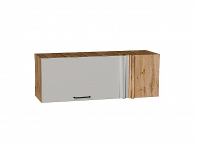 Шкаф верхний прямой угловой горизонтальный Флэт 358*1000*350 Light Grey In 2S / Дуб Вотан