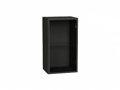 Шкаф верхний с 1-ой остекленной дверцей 716*400*322 Черный / Graphite