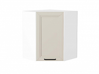 Шкаф верхний угловой Нео 716*600*600 Cream Silk / Белый