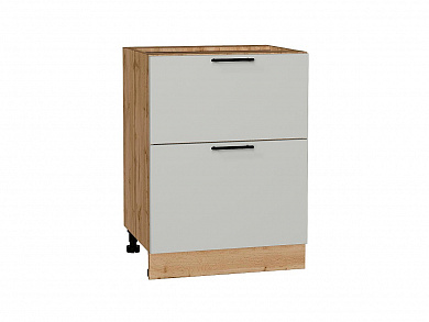 Шкаф нижний с 2-мя ящиками Лайт 816*600*478 Special Grey / Дуб Вотан