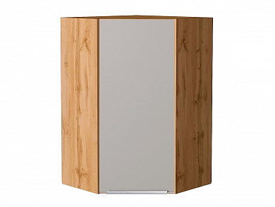 Шкаф верхний угловой Фьюжн 920*600*600 Clay Silk / Дуб Вотан
