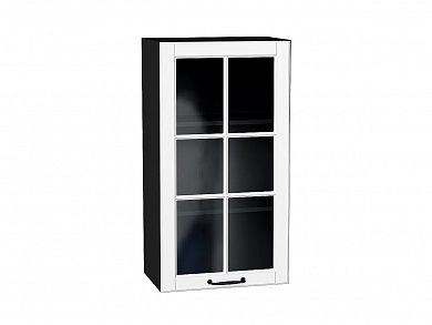 Шкаф верхний с 1-ой остекленной дверцей Дублин 920*500*318 Special White / Graphite